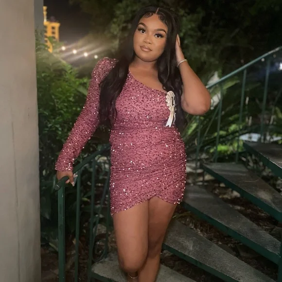 Fashion Nova Dresses Pink Sequin Mini Dress Poshmark